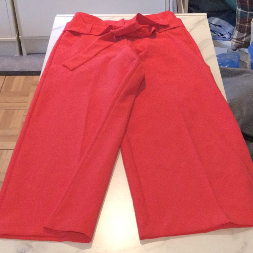 Coral wide leg trousers, size 0.